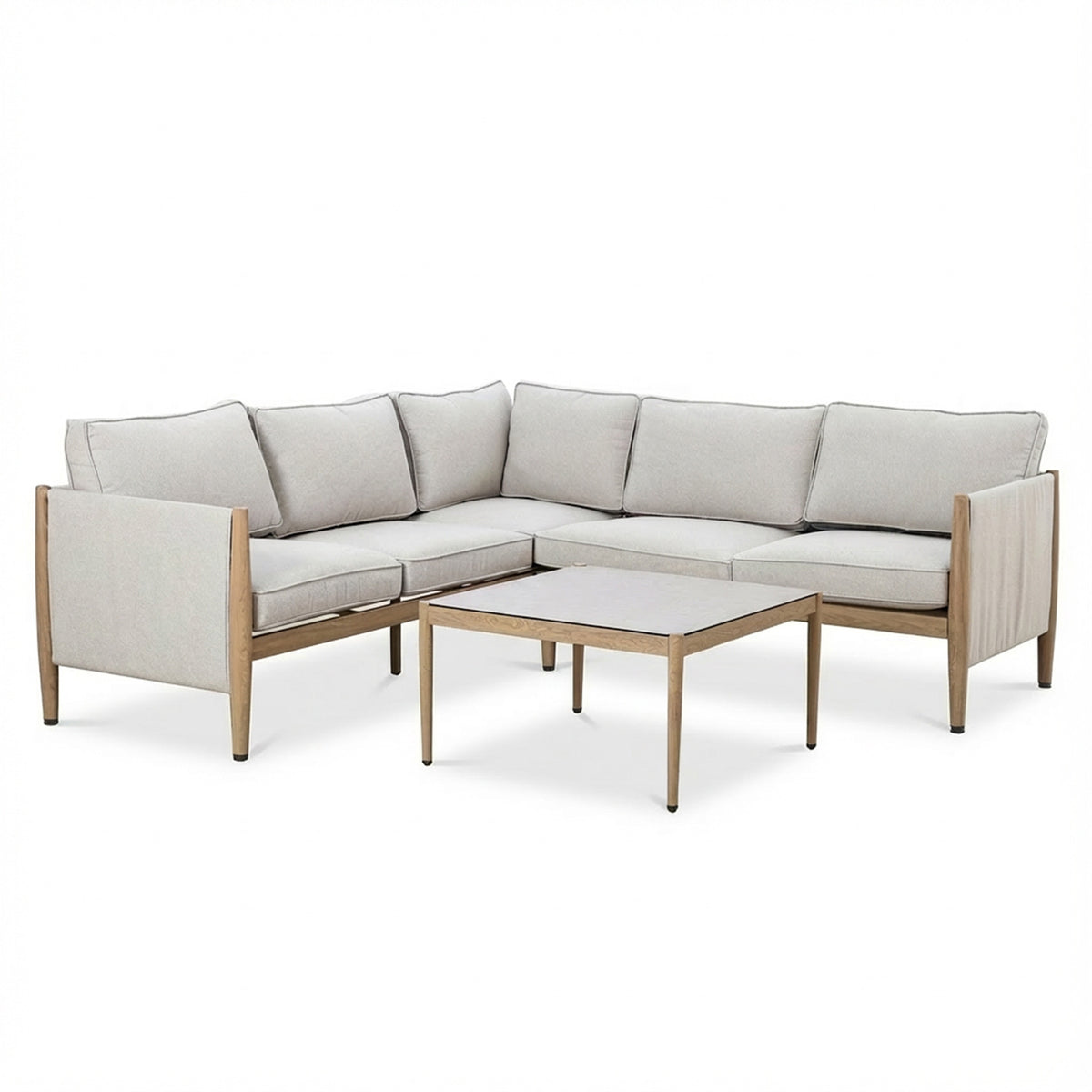Burford Small Corner Sofa Set - With SeasonSure Cushions - Almond