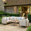 Burford Small Corner Sofa Set with Arm Chair and SeasonSure Cushions - Almond