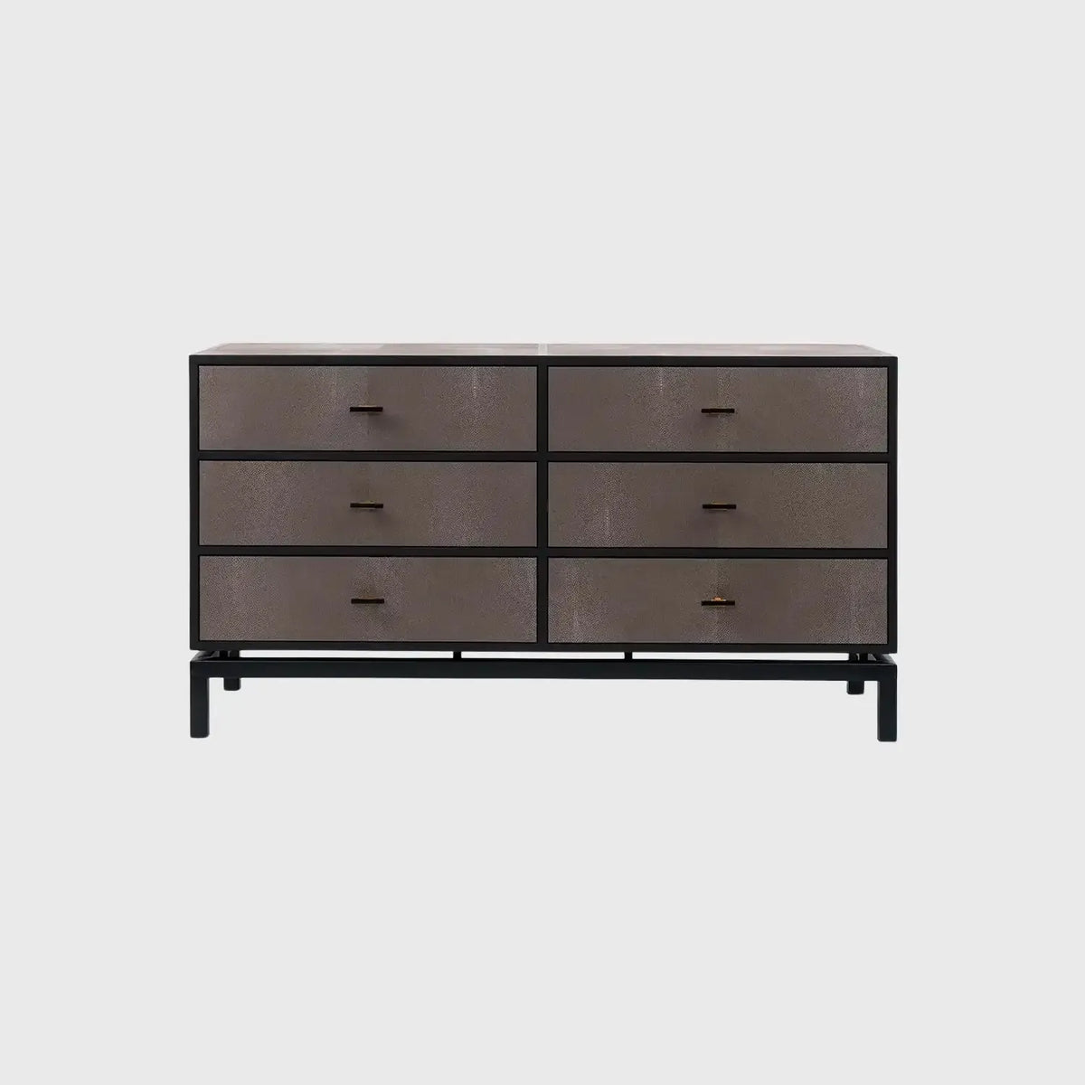 Bertie 6 Drawer Chest Grey Shagreen Leather