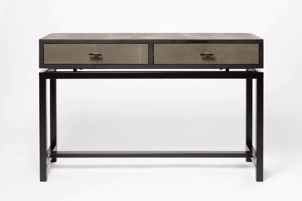 Bertie Console 2 Drawer Shagreen Leather