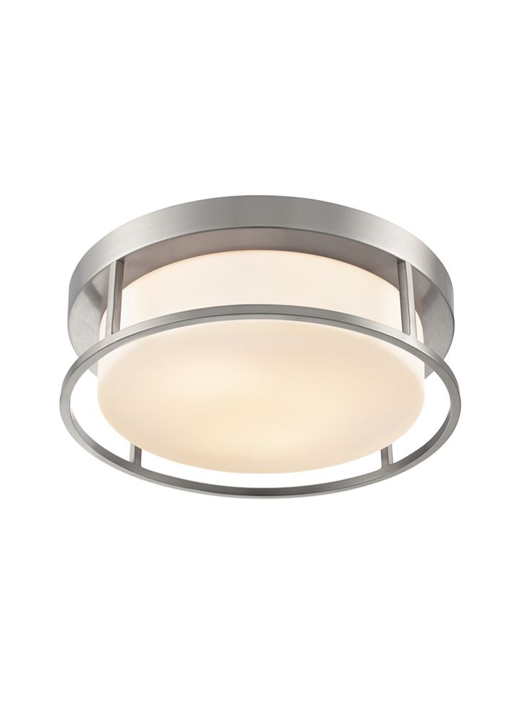 Blaine Satin Nickel 300mm Flush Ceiling Fitting