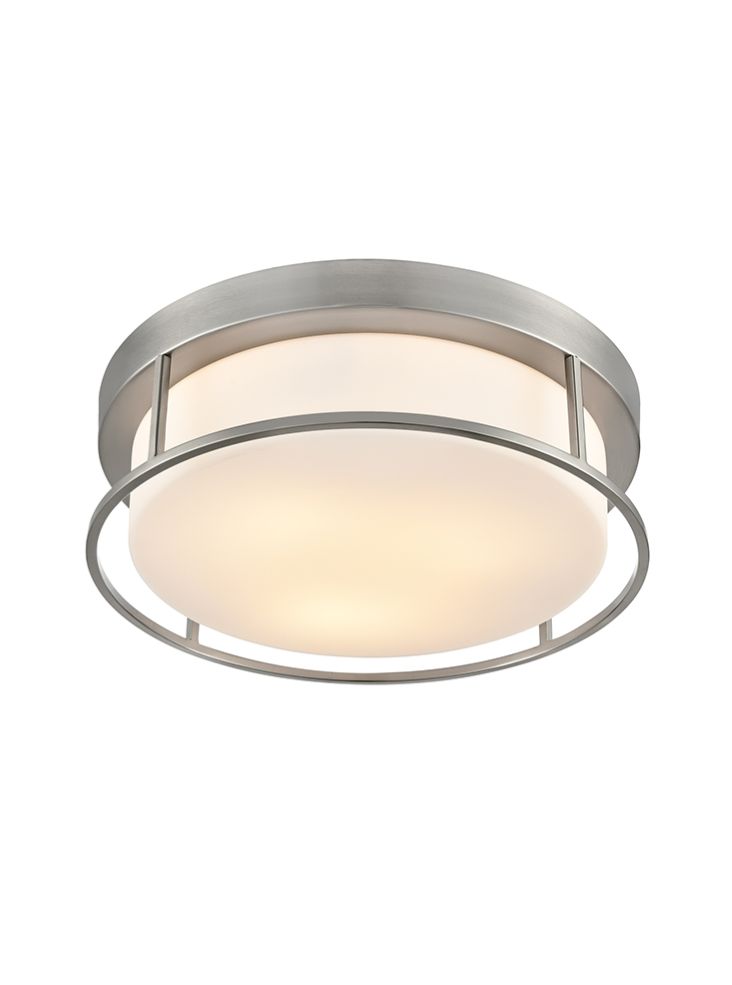 Blaine Satin Nickel 380mm Flush Ceiling Fitting