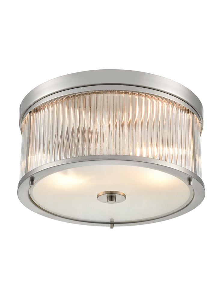 Bonham Satin Nickel Flush Ceiling Fitting