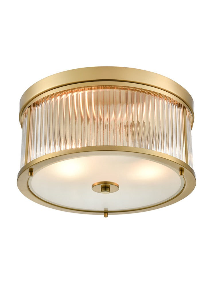 Bonham Aged Brass Flush Ceiling Fitting