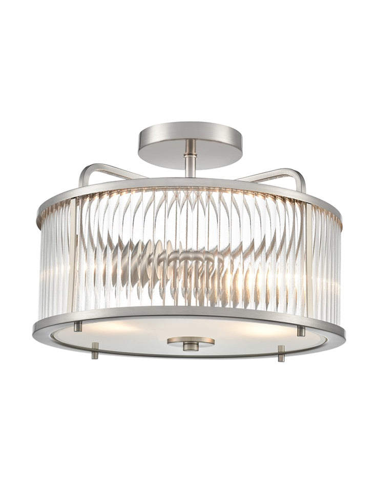 Bonham Satin Nickel Semi-Flush Ceiling Fitting