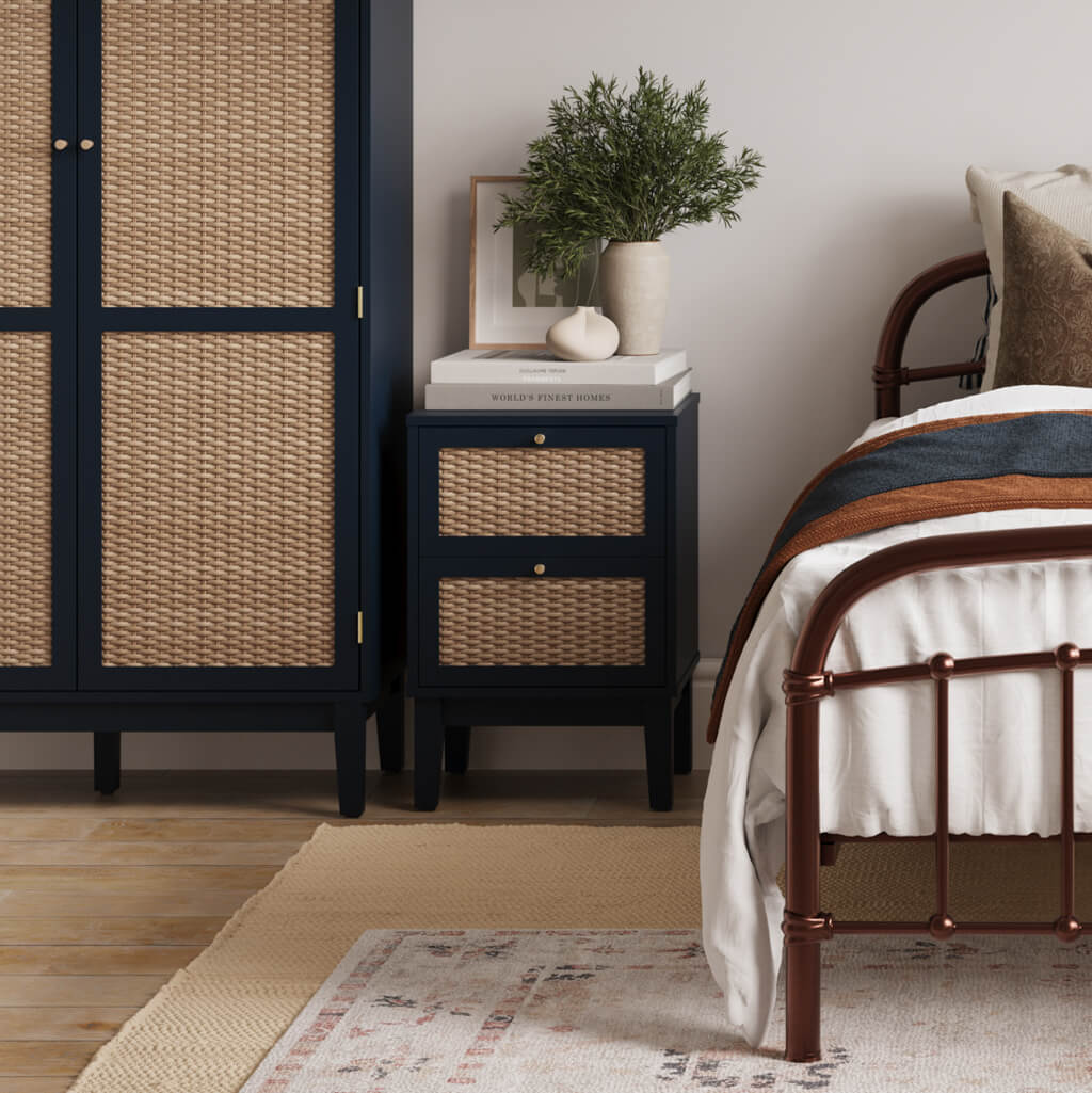 Bordeaux Berlin Blue Bedside Cabinet
