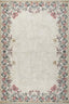 Eco-Washable Cream Rug Flower Design