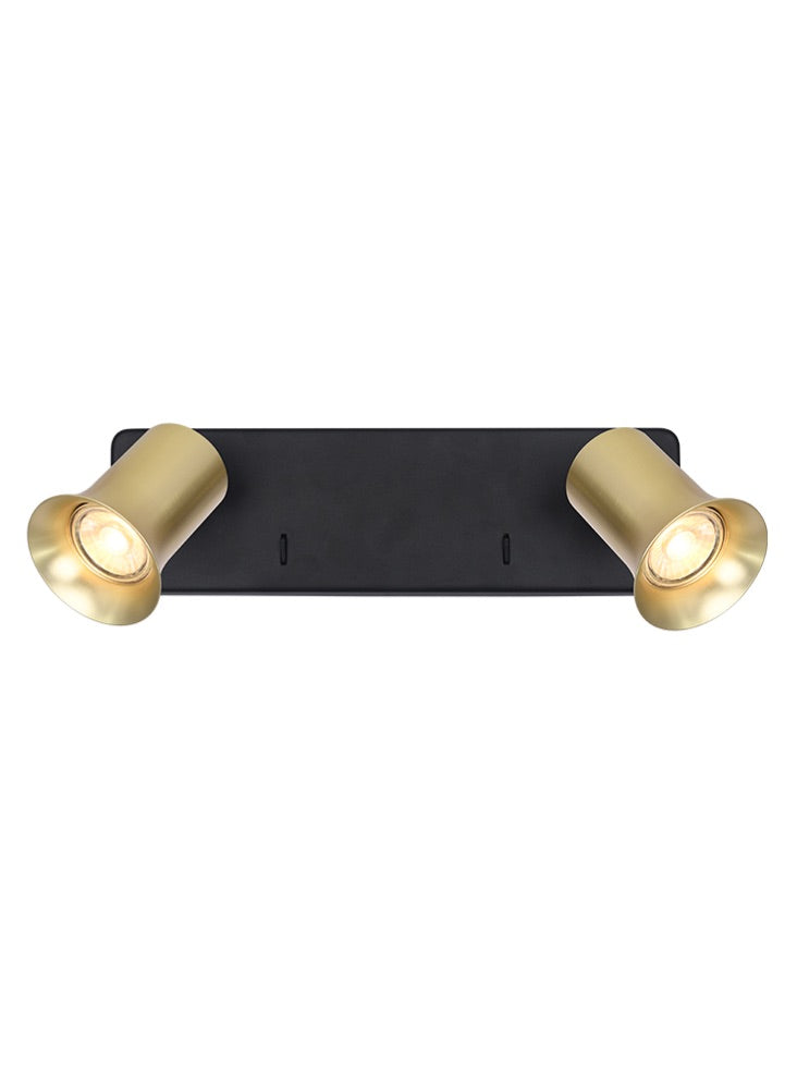 Broadway 2lt Spotlight Matt Black with satin brass sleeve