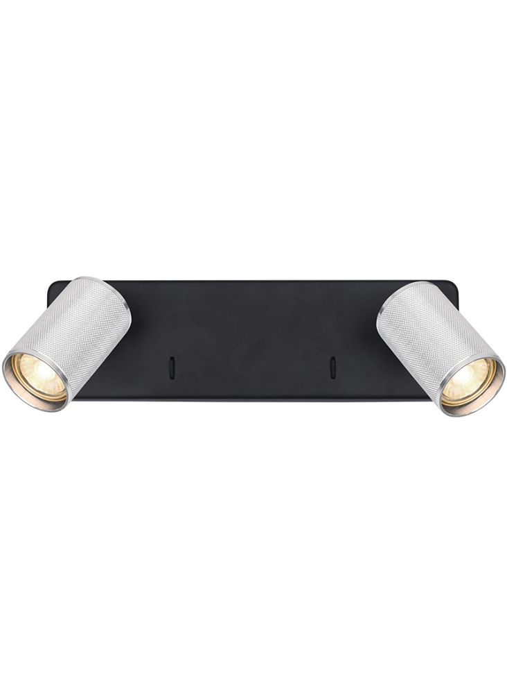 Broadway 2lt Spotlight Matt Black with polished nickel sleeve