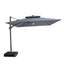 Apollo LED 3m x 3m Square Rotating Cantilever Parasol With Base - Charcoal Grey