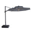 Apollo LED 3m Round Rotating Cantilever Parasol With Base - Charcoal Grey