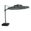 Apollo LED 3m Round Rotating Cantilever Parasol With Base - Oil Green