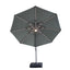 Apollo LED 3m Round Rotating Cantilever Parasol With Base - Oil Green