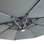 Apollo LED 3m Round Rotating Cantilever Parasol With Base - Oil Green