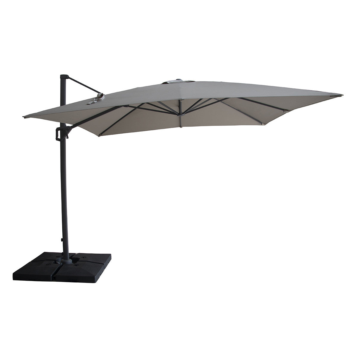 Helios 3m x 3m Square Rotating Cantilever Parasol With Base - Clay Beige