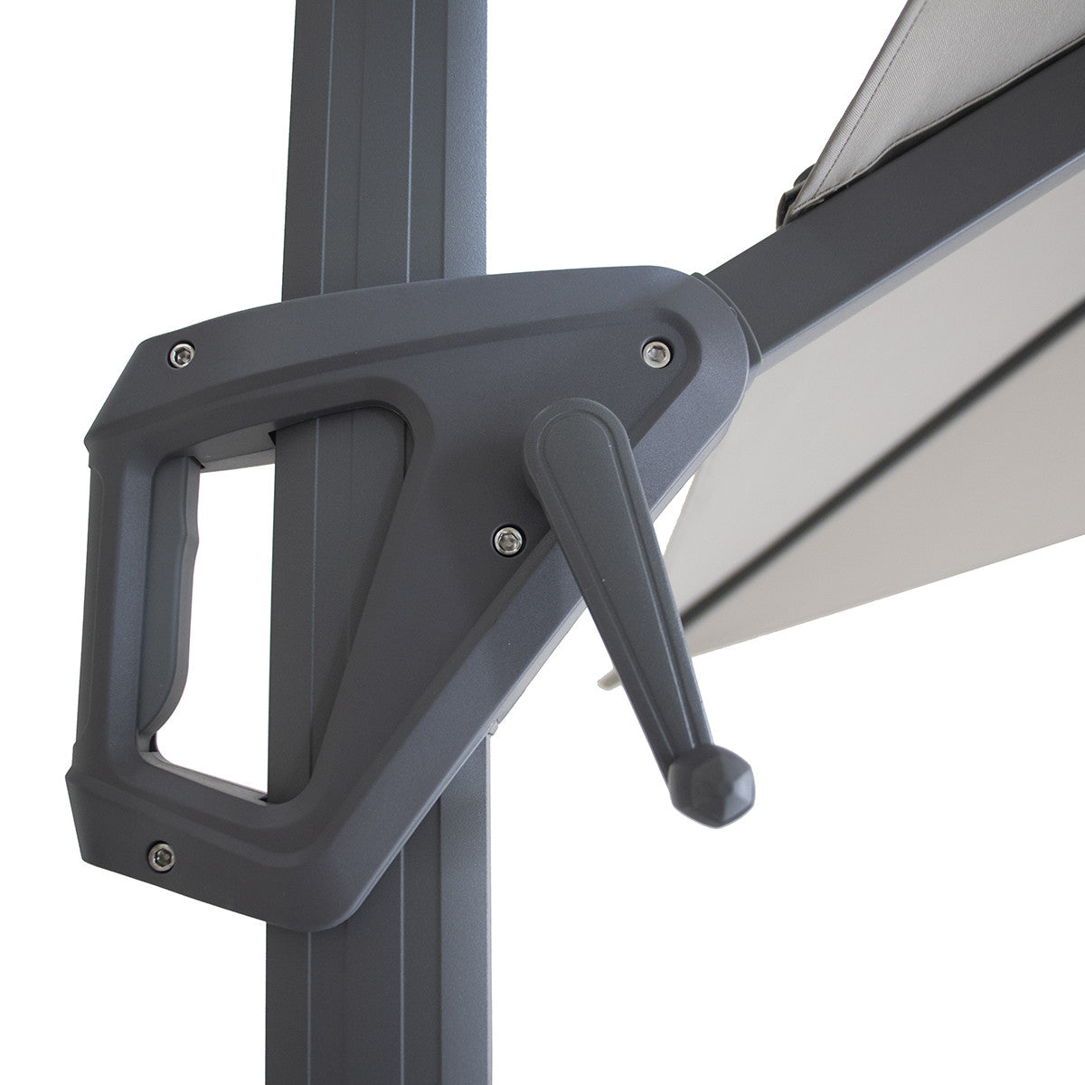 Helios 3m x 3m Square Rotating Cantilever Parasol With Base - Clay Beige