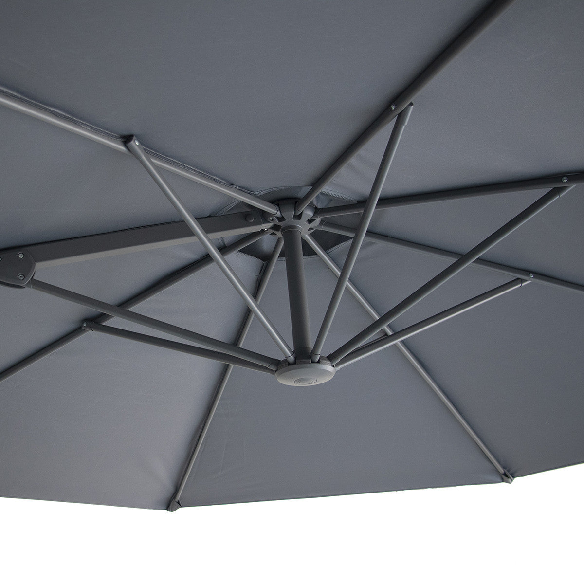 Helios 3m Round Rotating Cantilever Parasol With Base - Charcoal Grey