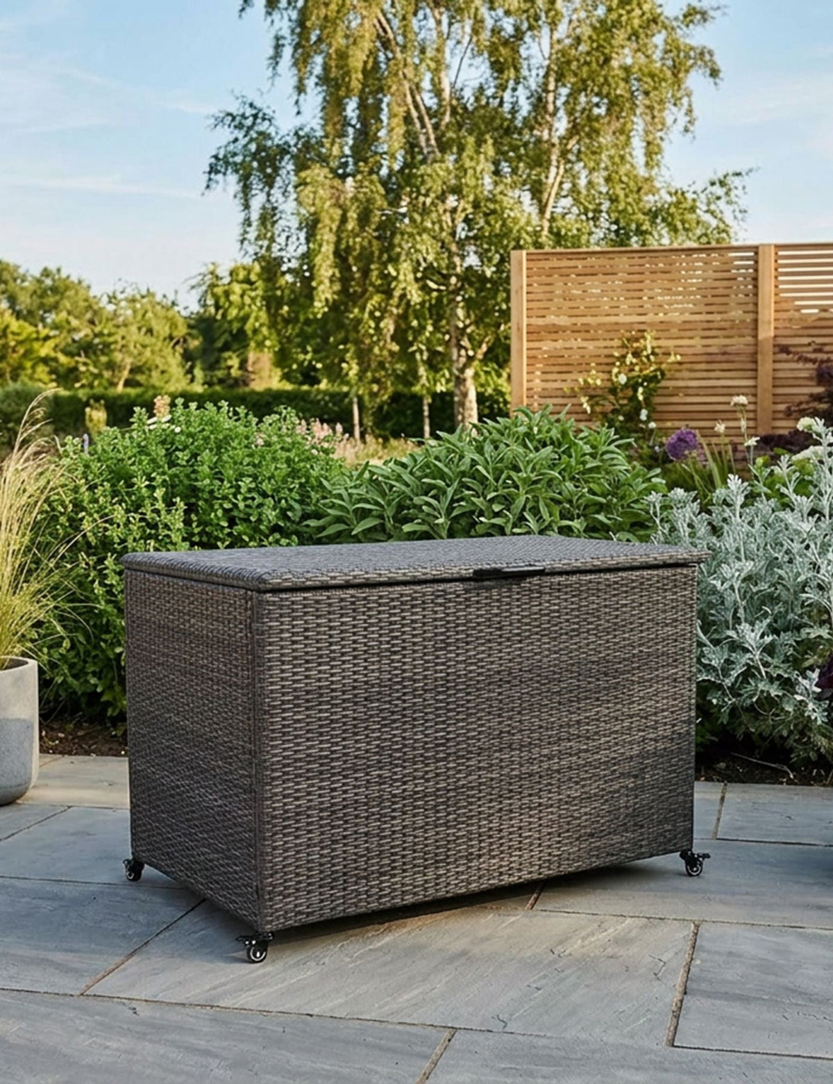 Charcoal Weave 645L KD Cushion Storage Box