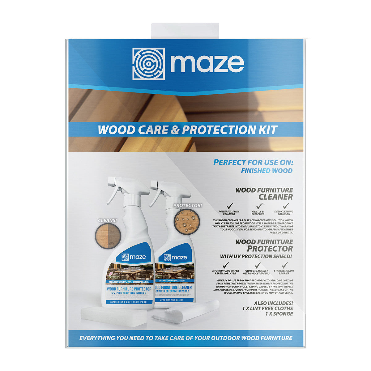 Cleaning Kit And Protector For Wood