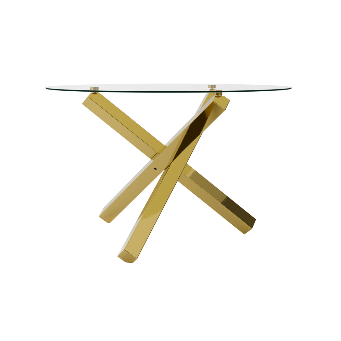 Capri Glass & Gold Dining Table