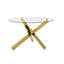 Capri Glass & Gold Dining Table