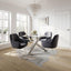 Capri Silver Dining Table with 4 Tara Grey Chairs