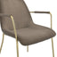 Carlo Taupe and Gold Dining Chair with Arms