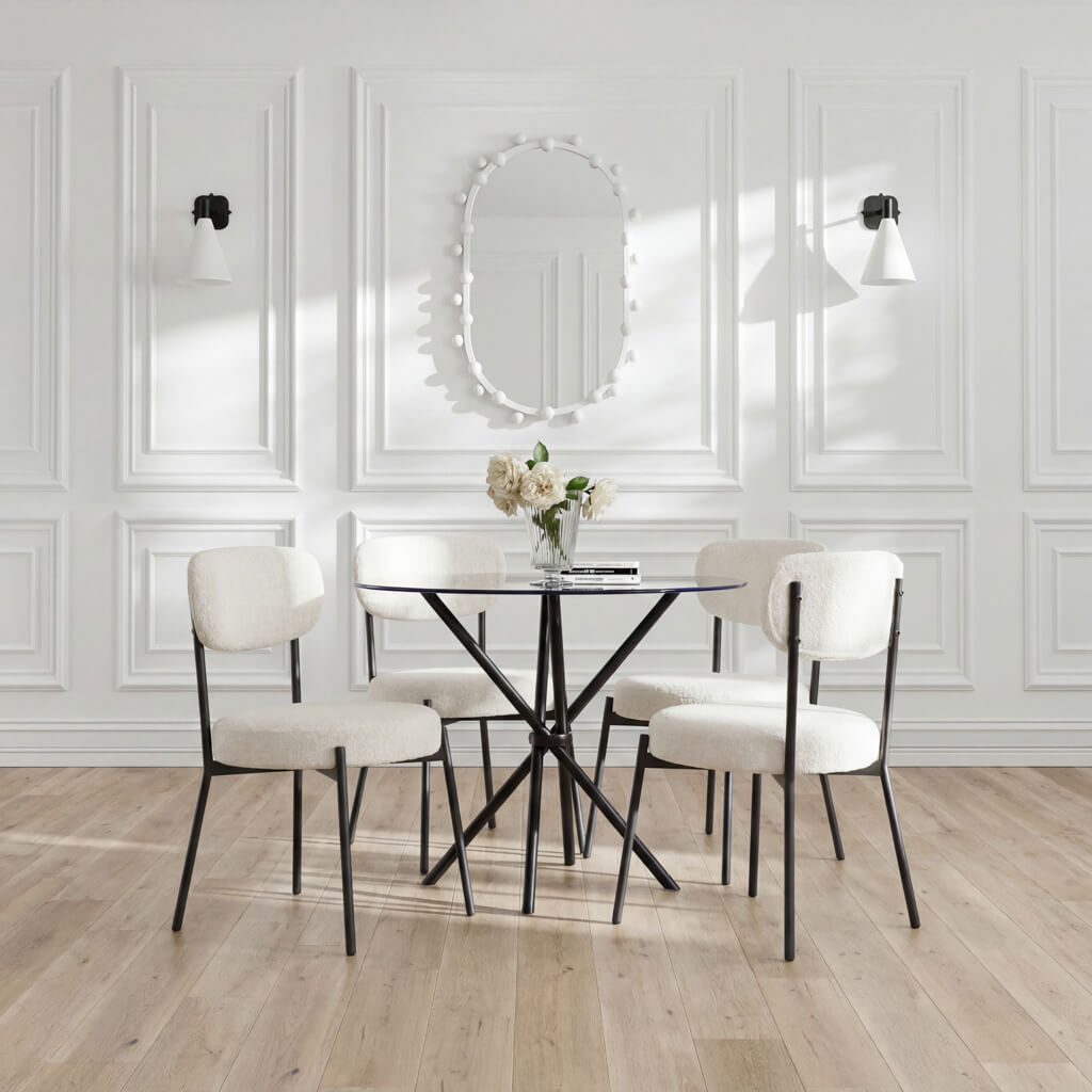 Casa Black Table with Smith Ivory Chairs