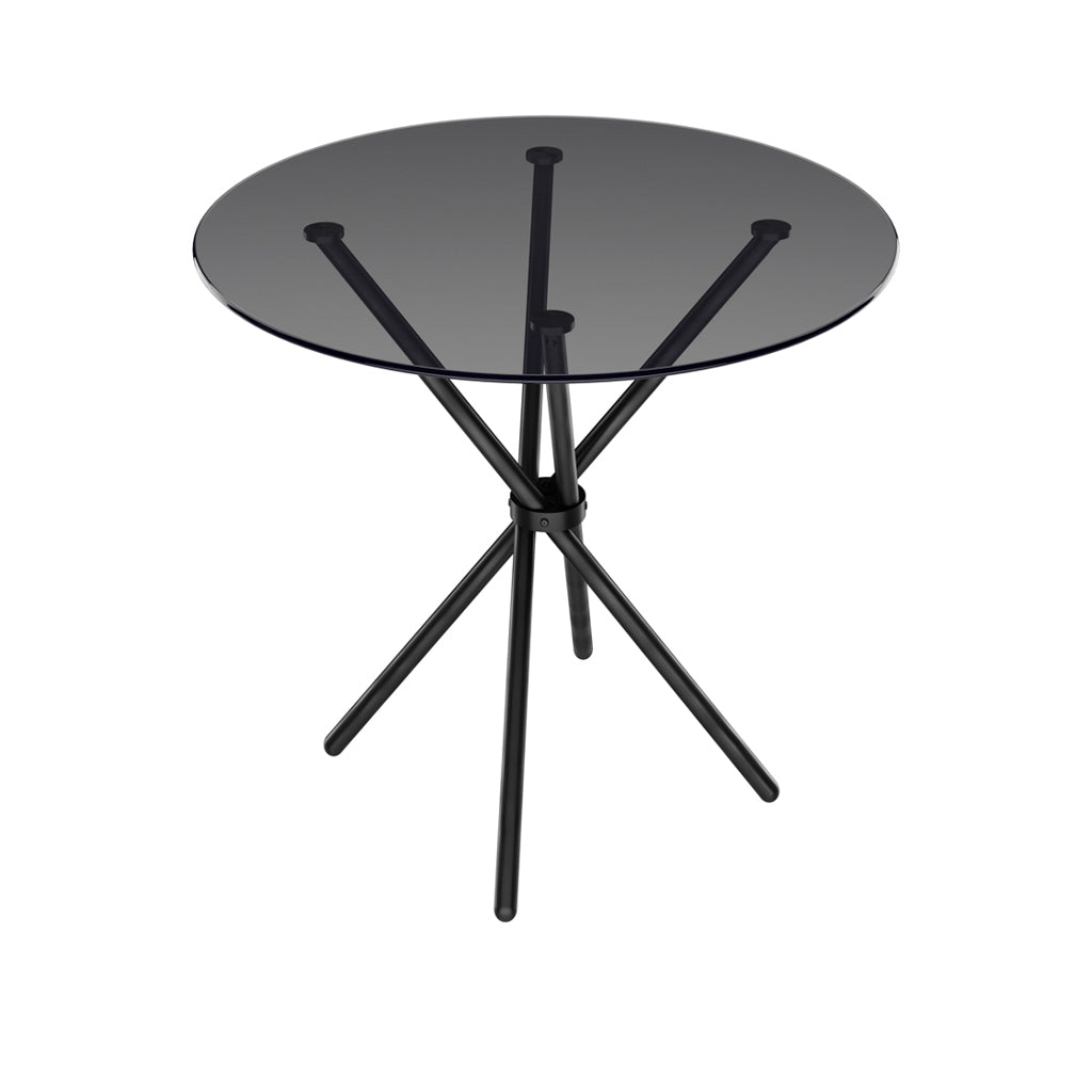 Casa Glass and Black Dining Table 4 Smith Graphite Chairs