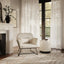 Charles Chair and Lara Small Pouffe in Beige and Gold