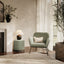 Charles Chair and Lara Small Pouffe in Ivory and Black