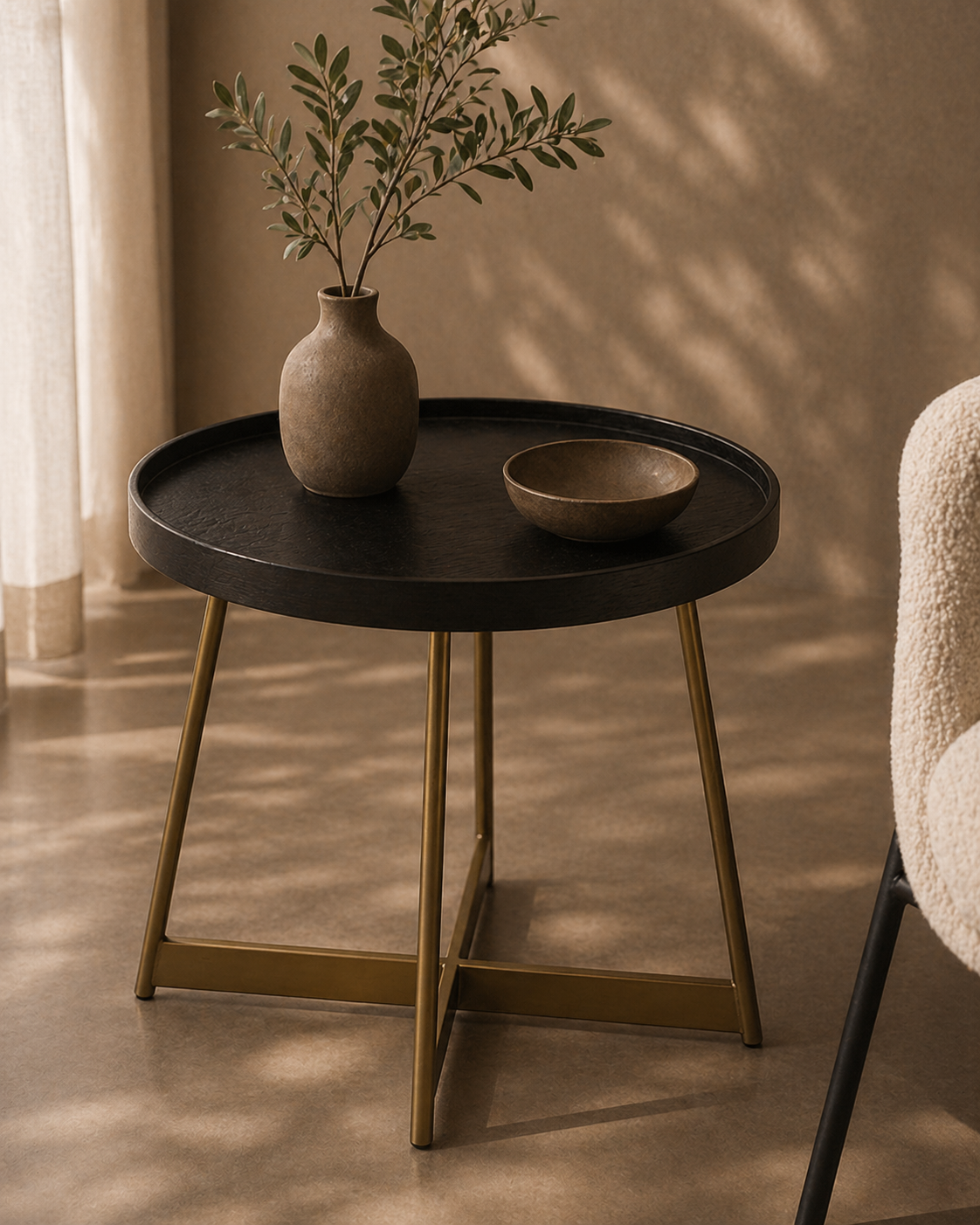 Lane Side Table - Smoke Oak/Gold