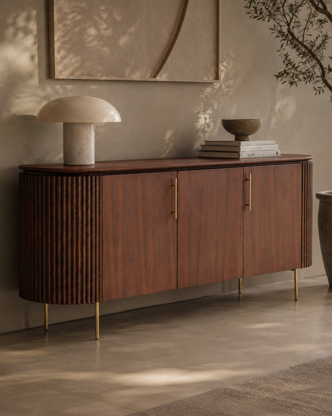 Lantine Buffet – Walnut & Brass