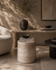 Ciladro Side Table - Faux Travertine