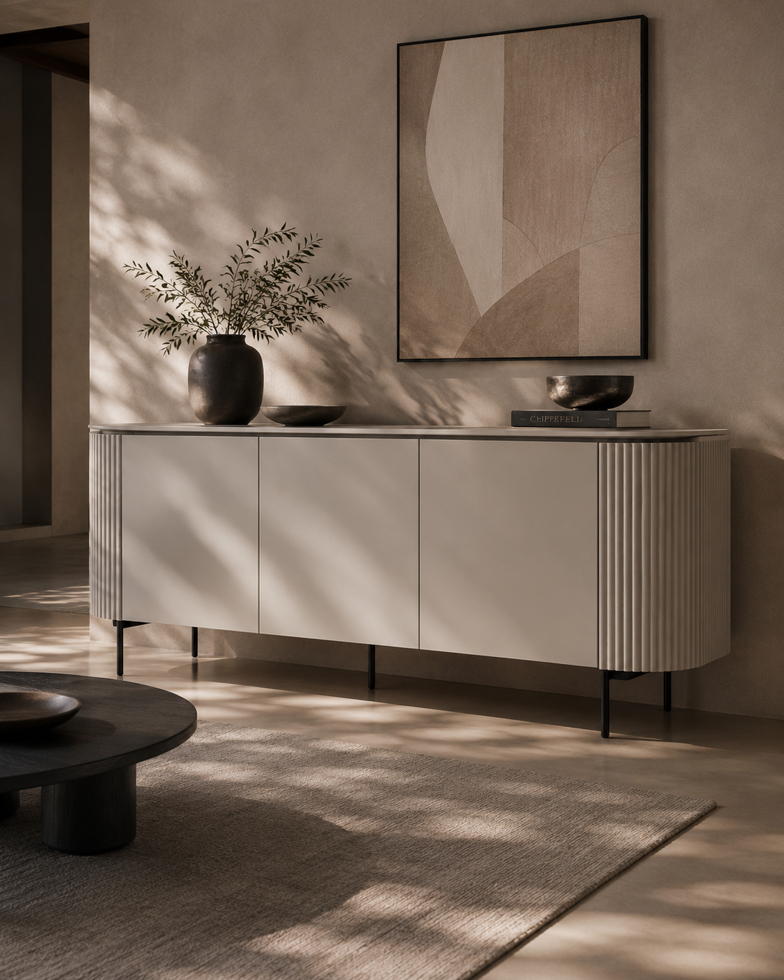 Lantine Buffet - Matte Light Grey