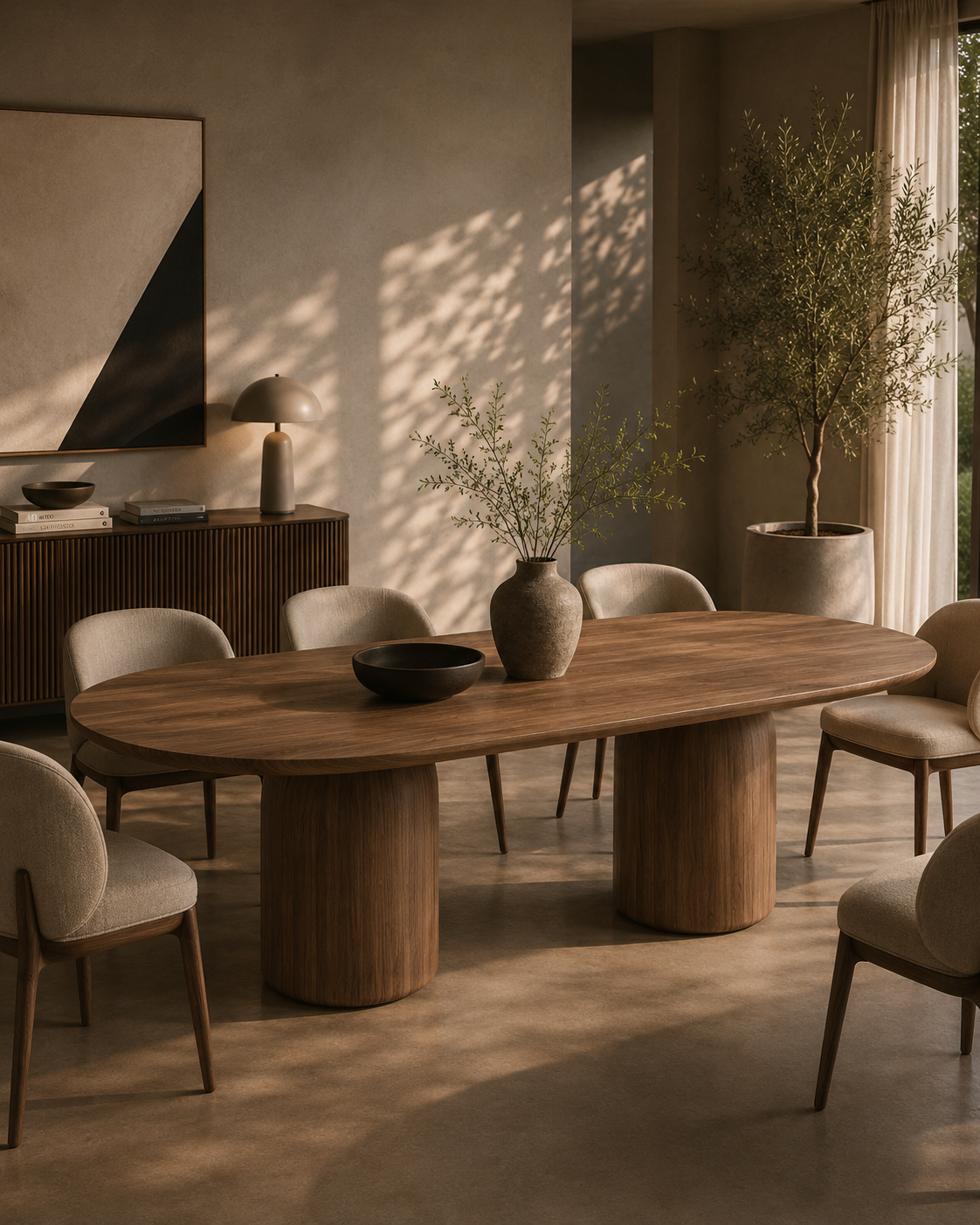 Basilca Dining Table 240 - Walnut