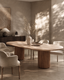 Basilca Dining Table 270 - Walnut Travertine