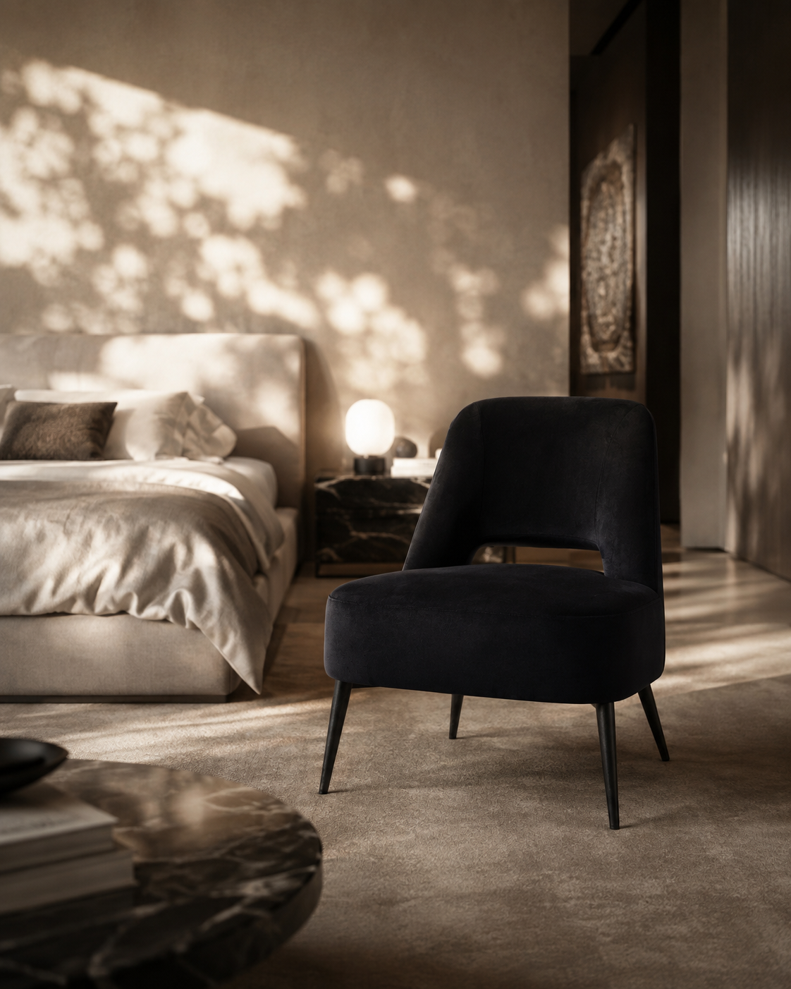 Avesa Lounge Chair - Black Velvet