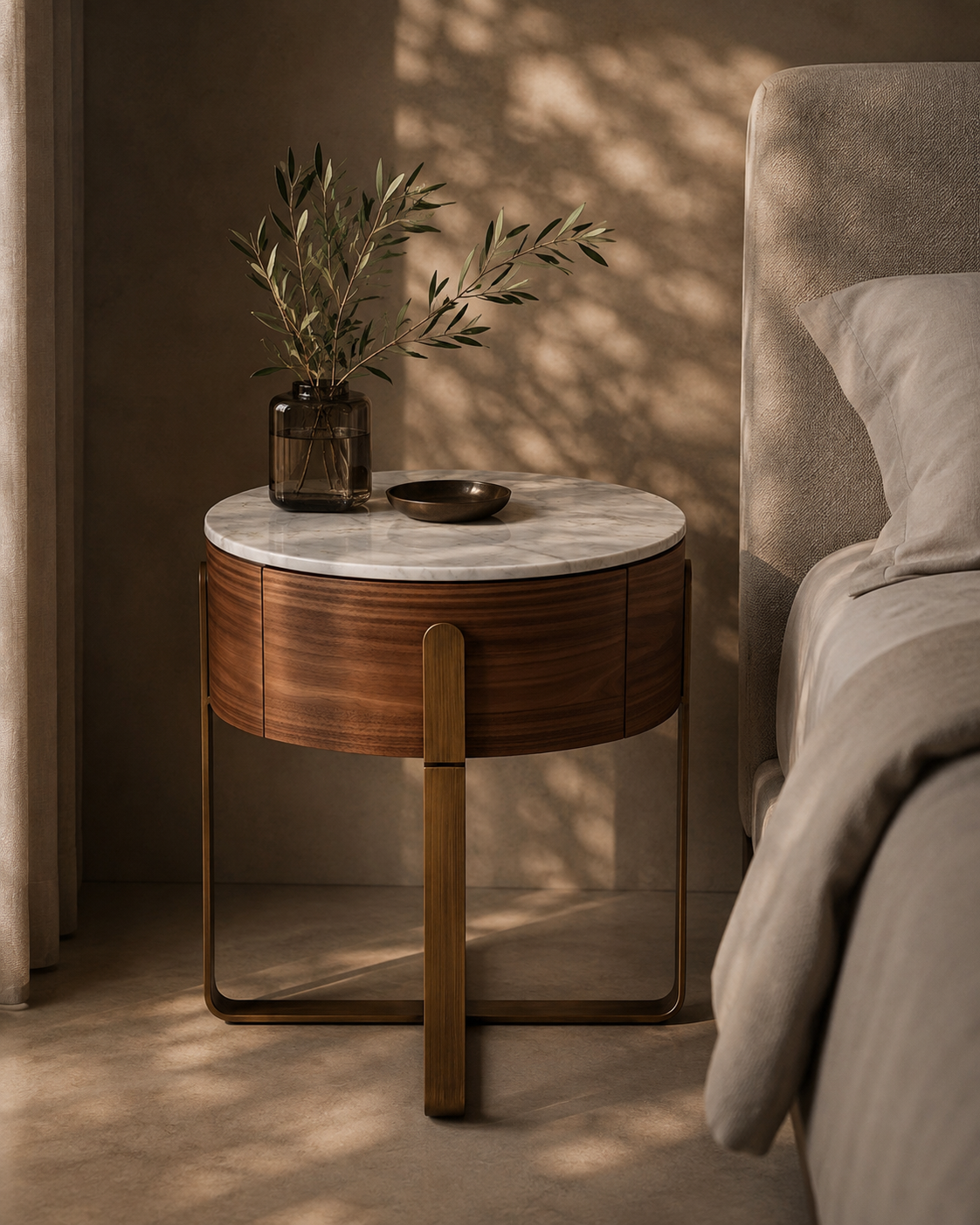 Aurelia Round Bedside Table