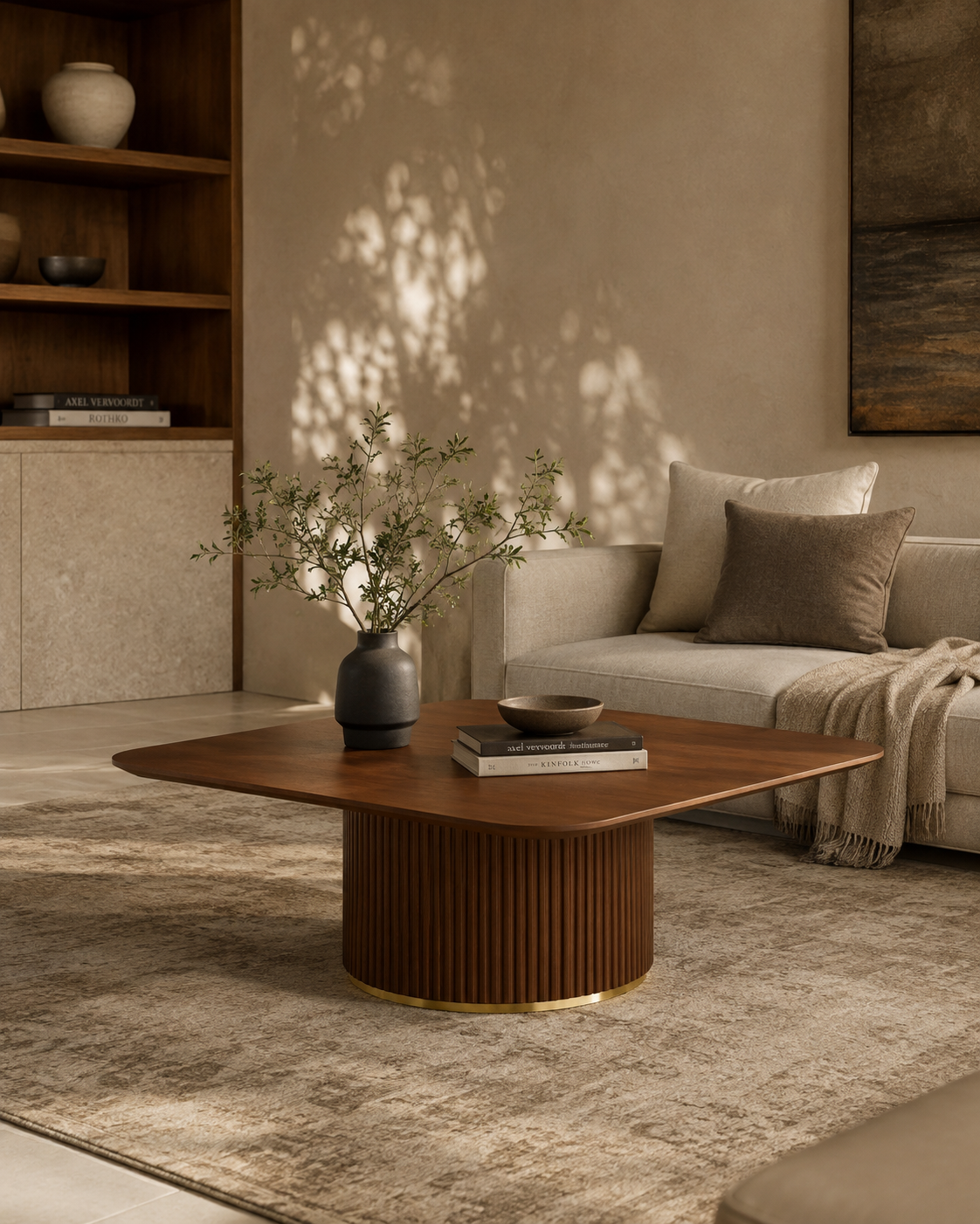 Lantine Coffee Table - Walnut & Brass