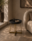 Lane Side Table - Smoke Oak/Gold - OUTLET