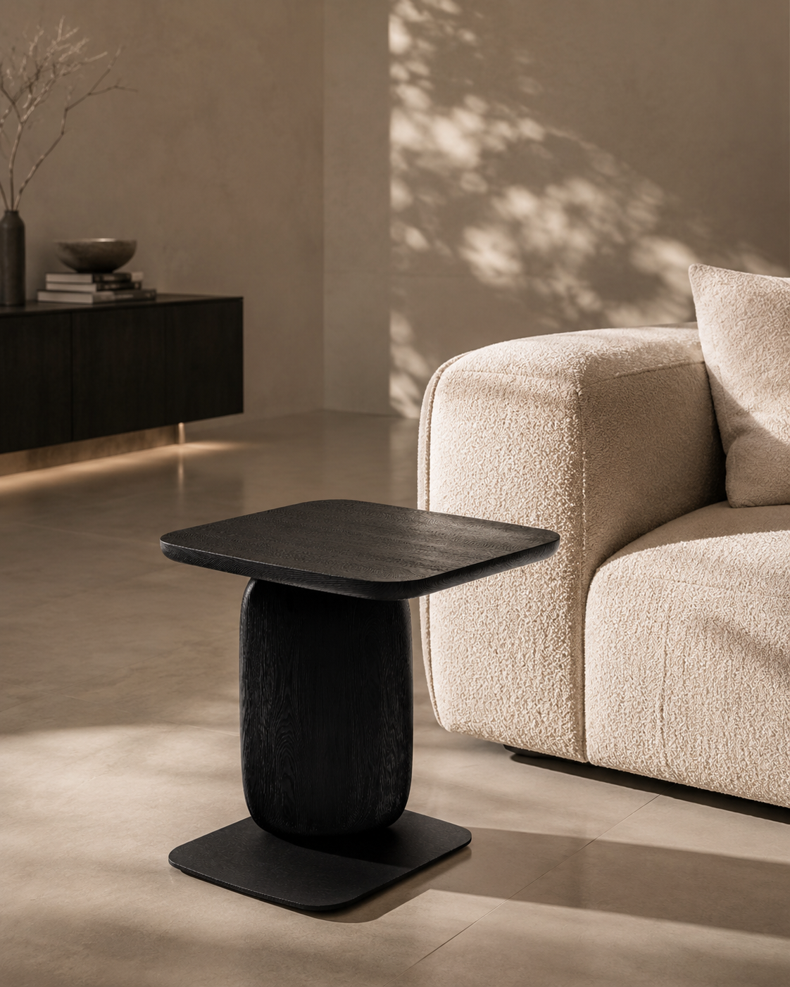 Underline Side Table - Black Oak