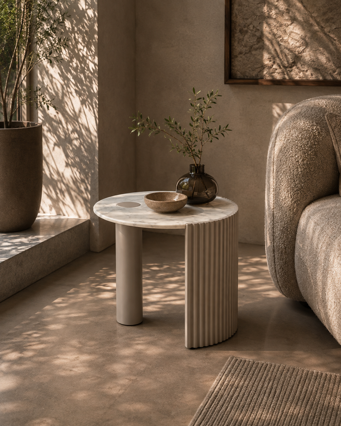 Salida Side Table - Beige - OUTLET