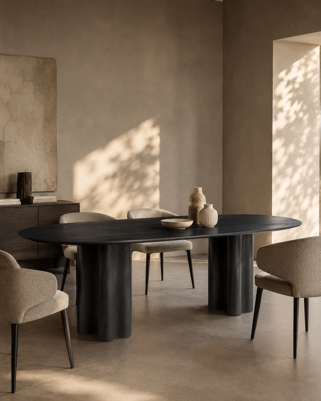 Moon Dining Table 240 - Black Oak