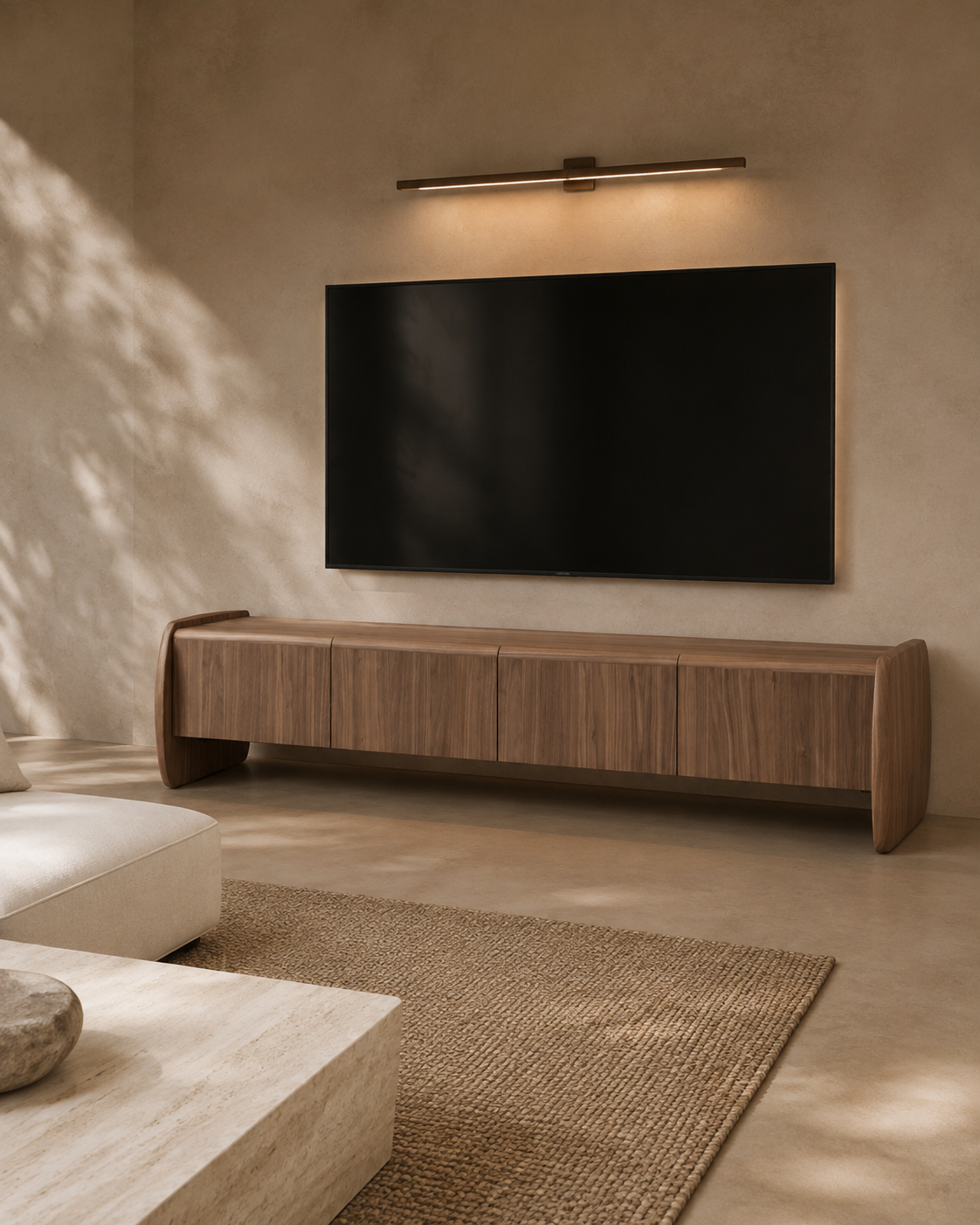 Underline Tv Unit - Light Walnut