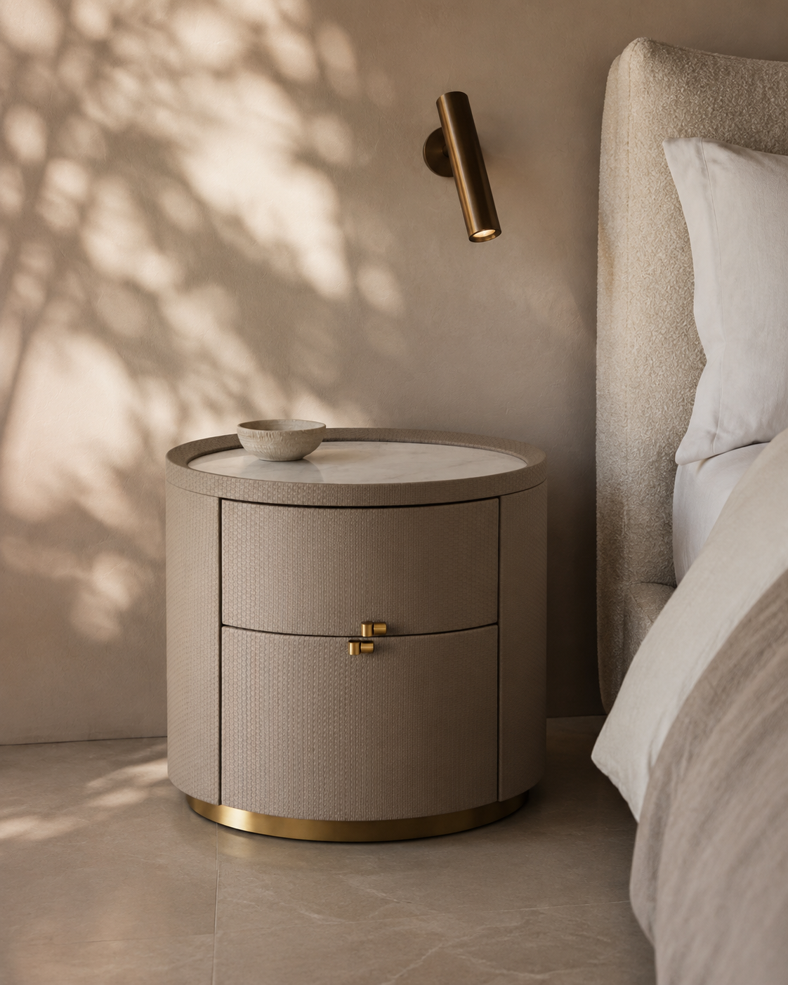 Ritz Bedside Table - White Marble