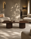 Lantine Coffee Table - Double Pedestal - Walnut