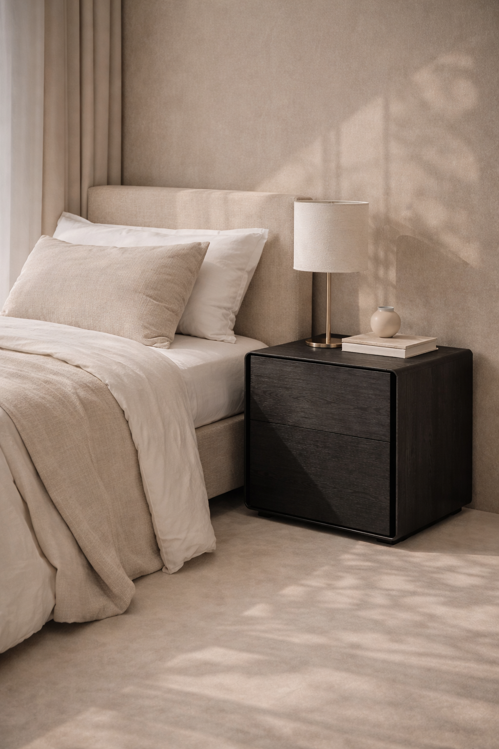 Kota Bedside - Smoke Oak