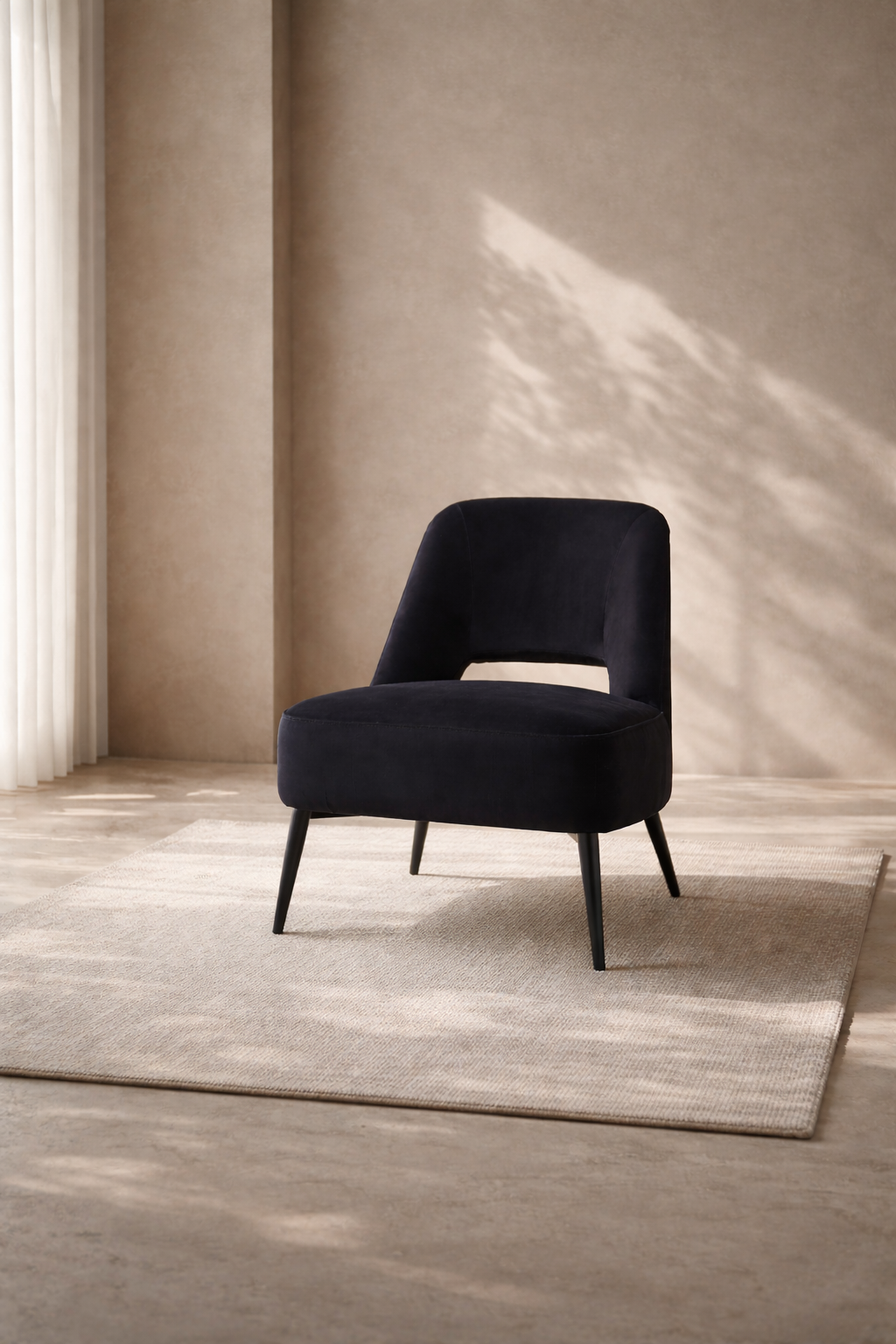 Avesa Lounge Chair - Black Velvet