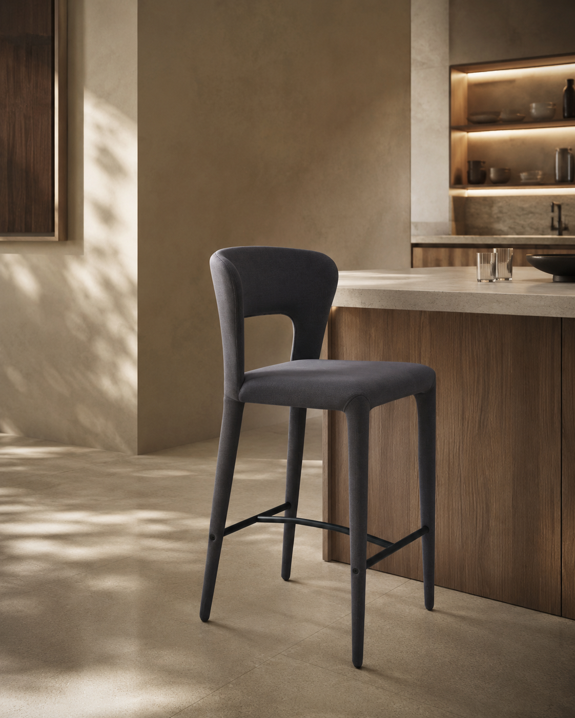 Pari I Bar Stool - Luxe Cinder Grey